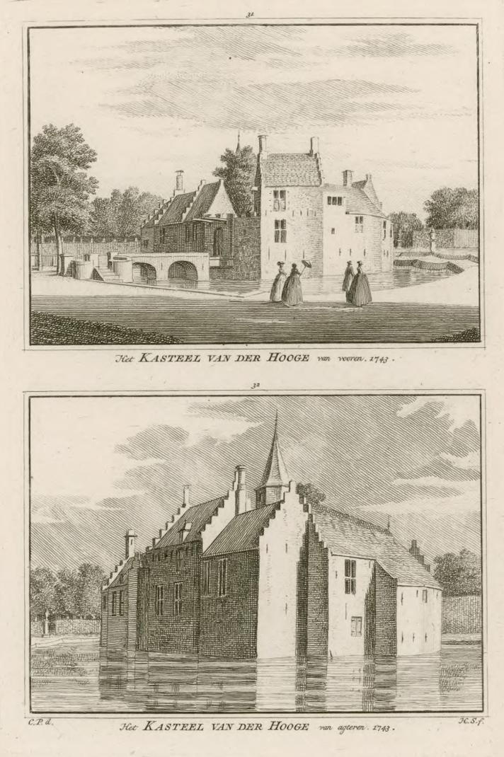 De buitenplaats Slot ter Hooge, gravure uit 1743 naar tekeningen van Cornelis Pronk. Zeeuws Archief, Zelandia Illustrata, ZI-II-0176